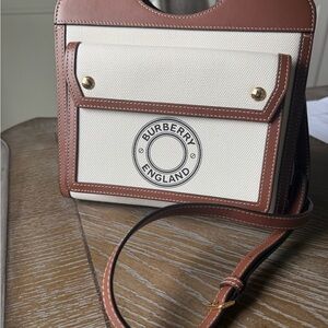 Burberry Brown and Cream Crossbody Bag